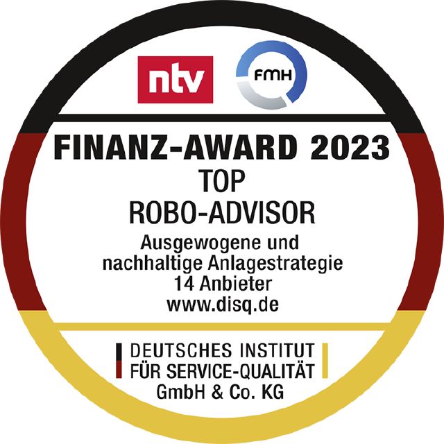 Siegel für Top Robo-Advisor von Finanz-Award 2023