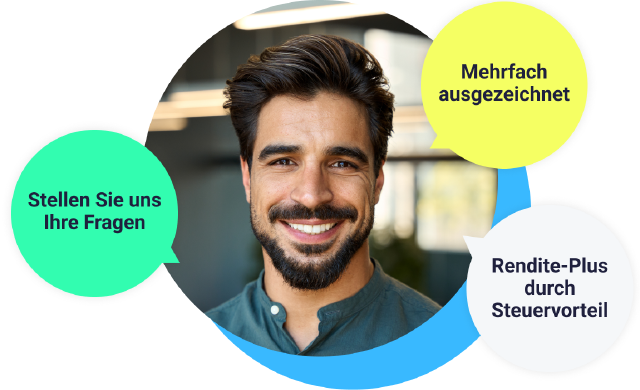 Mann lächelt; growLife Webinar Geldanlage