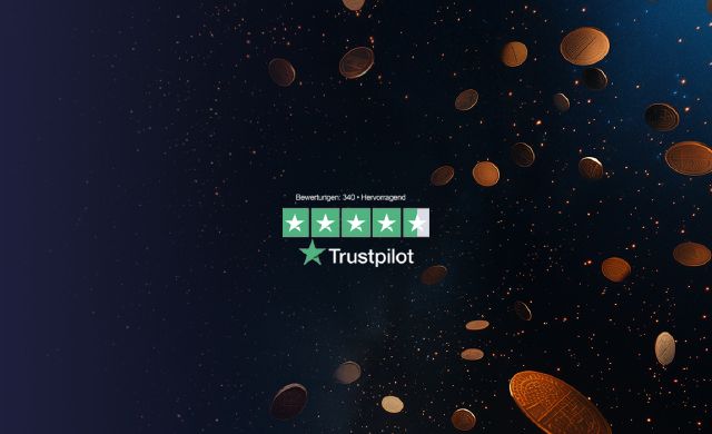 Trustpilot-Logo vor Sternenhimmel