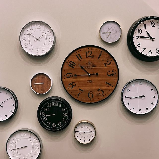 Viele Uhren; Perfektes Market Timing für ein Investment, wann Aktien kaufen