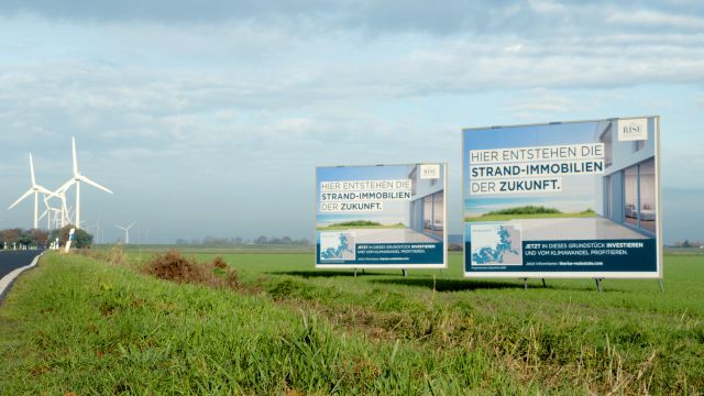 Plakate in Norddeutschland von The Rise Real Estate: Mit Immobilien vom Klimawandel profitieren