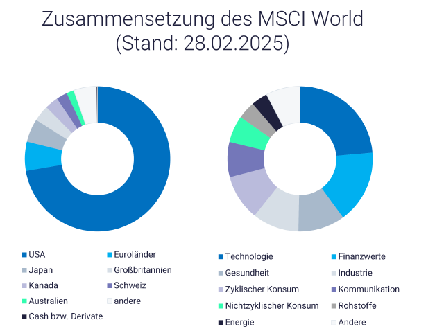 Grafik zusammensetzung MSCI World; Wie viel Erfahrung brauche ich für Erfolg an der Börse?